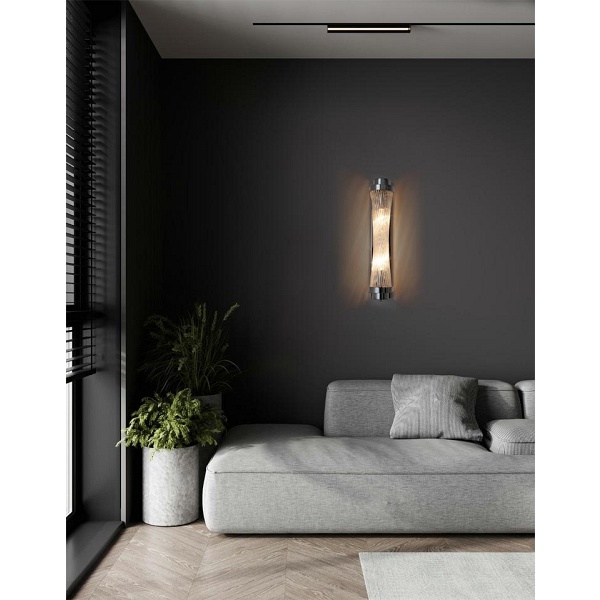 Lampa ścienna COLUMN 60 srebrna - Moosee